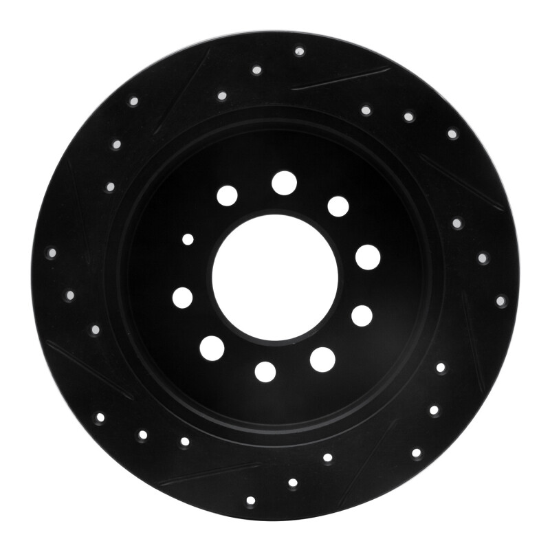 Hyundai Tiburon Brake Rotor (1) - Rear Right - R1 Concepts - Drilled & Slotted - Black - `07-`08